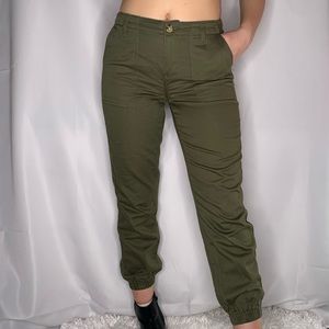 Vanilla Star Green Cargo Jogger Ankle Pants